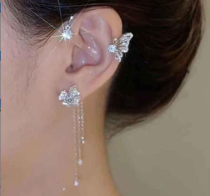 Statement Earrings | Butterfly Design | Sparkling Zirconia | Lumistra