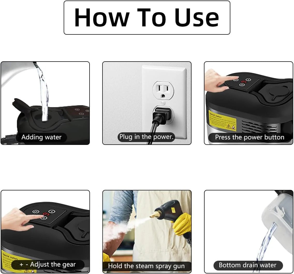 SteamForce | 2500W High-Pressure Steam Cleaner with Gloves