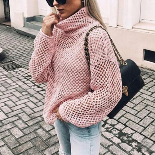 Stephanie | Women's Oversized Chunky Knit Turtleneck Sweater - Image 2