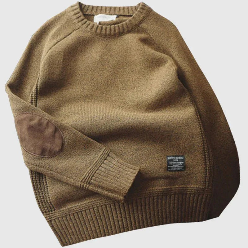 Image of Steven | Men's Crewneck Elbow Patch Sweater