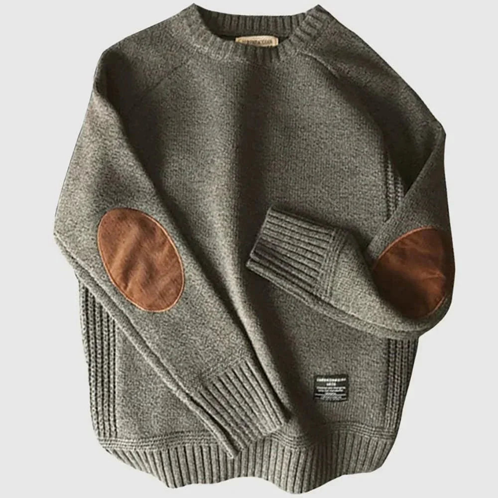 Image of Steven | Men's Crewneck Elbow Patch Sweater