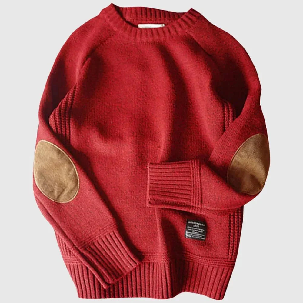 Image of Steven | Men's Crewneck Elbow Patch Sweater
