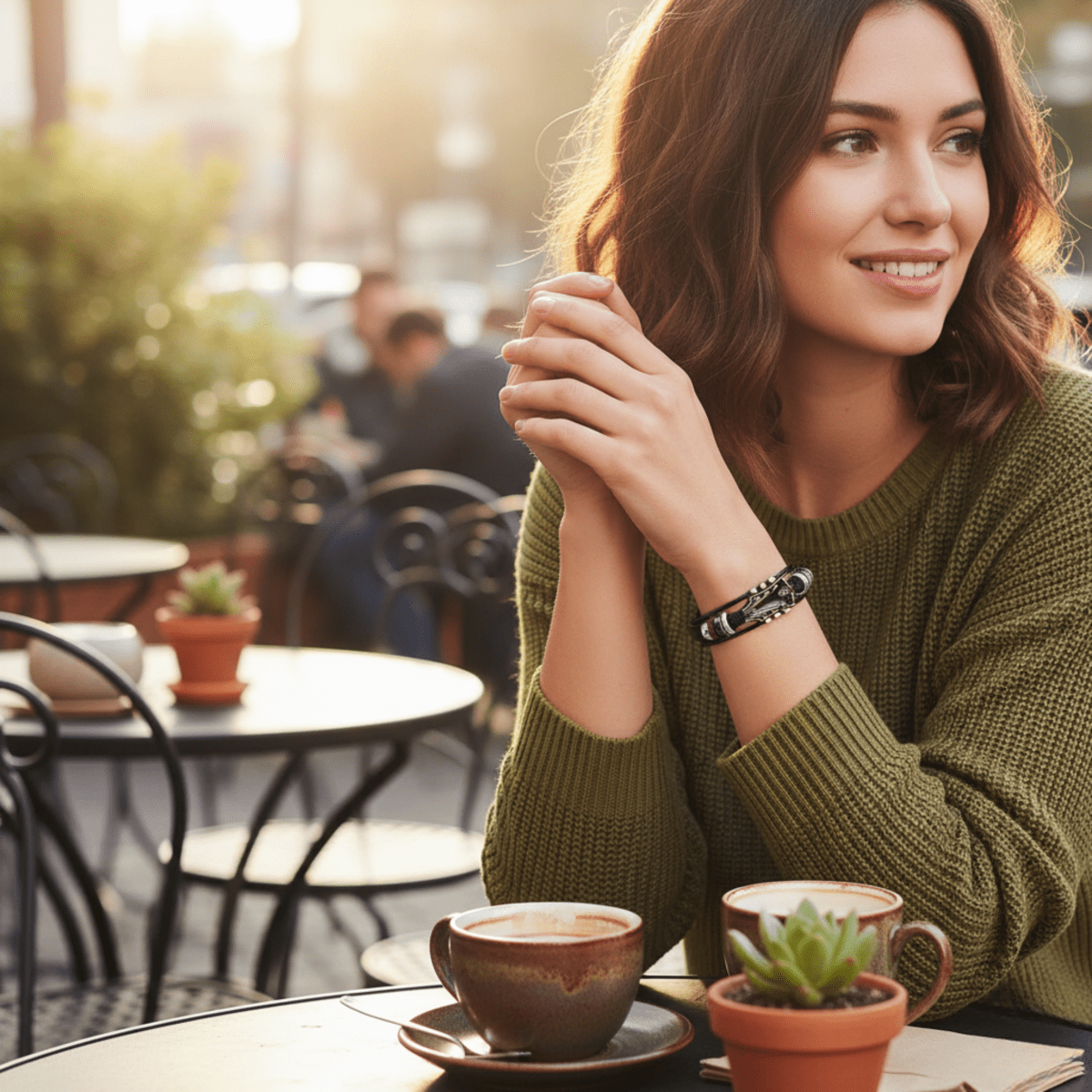 Stylish Leather Women's Bracelet with Guitar Pattern – Elegant Accessory for Music Lovers