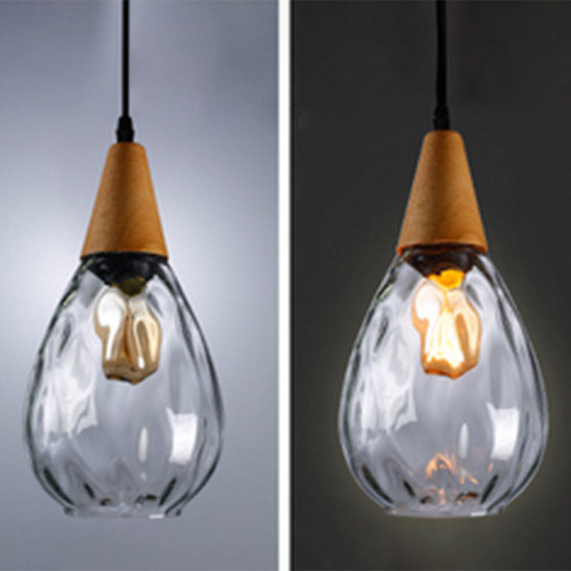 Stylish Teardrop Glass Hanging Pendant Light for Home