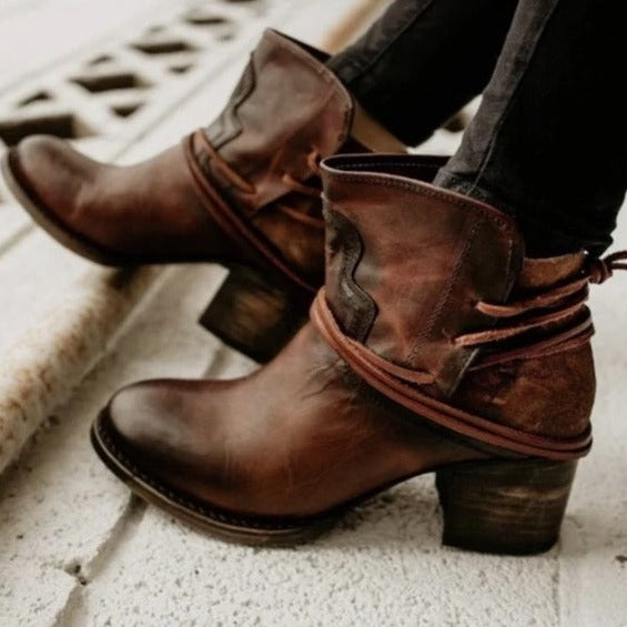 Stylish Women's Leather Ankle Boots