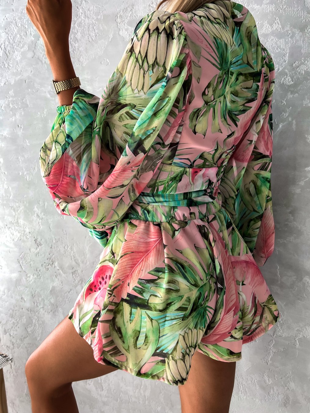 Image of Summer | Women's Tropical Print Wrap Top Two-Piece Set
