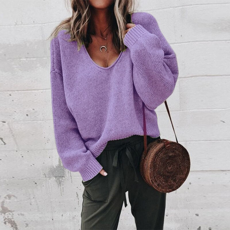 Image of Susan | Women's Oversized V-Neck Sweater