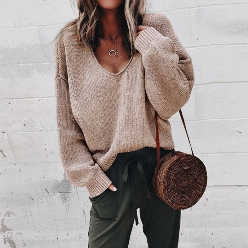 Image of Susan | Women's Oversized V-Neck Sweater