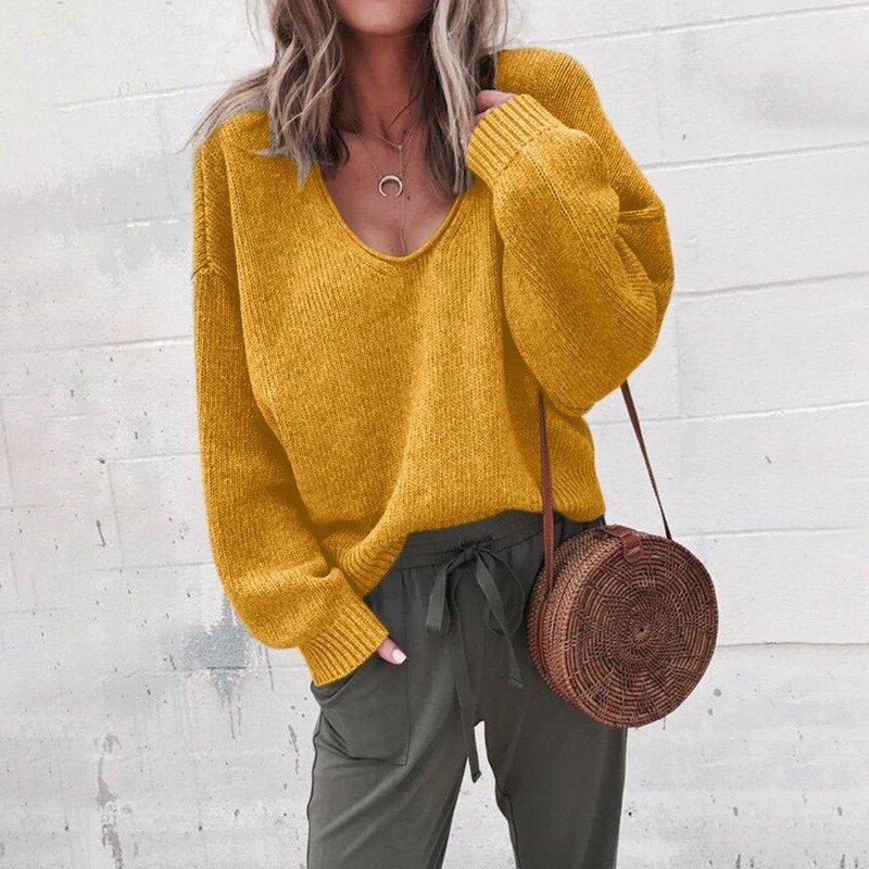 Image of Susan | Women's Oversized V-Neck Sweater