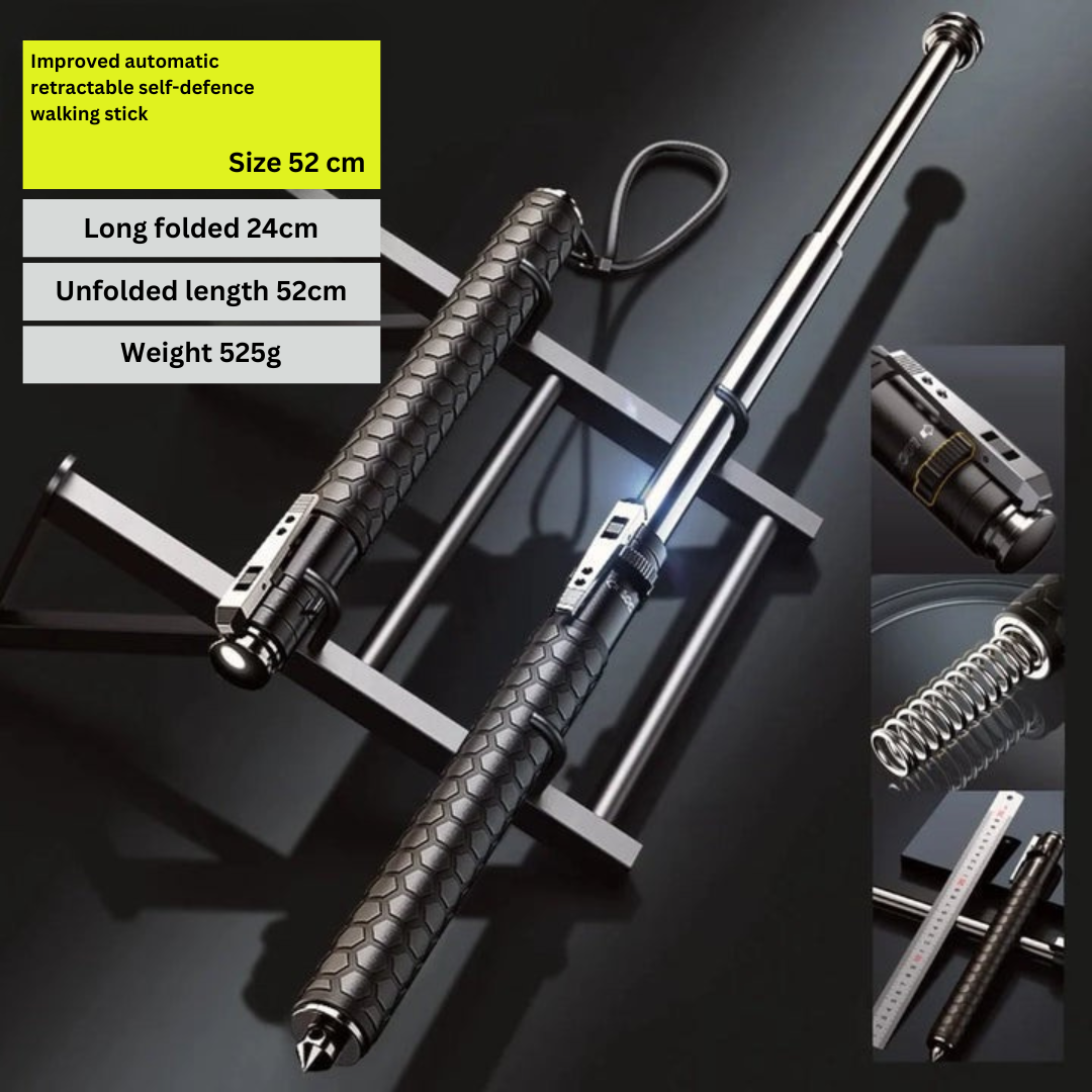 SusanSmith | Automatic Self-Defense Walking Stick | Lightweight, Anti-Slip Grip & Compact for Hiking and Urban Safety