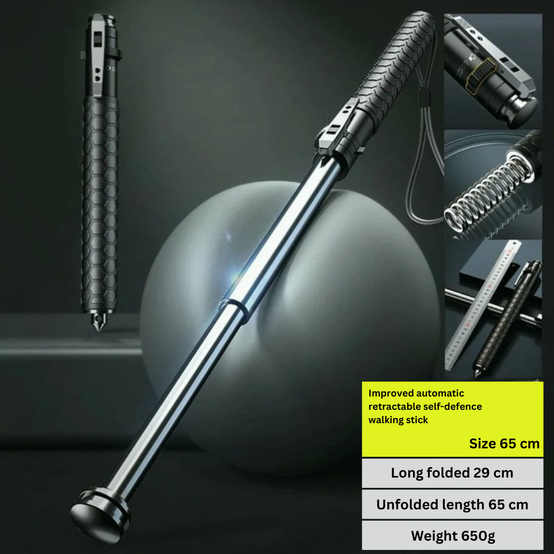 SusanSmith | Automatic Self-Defense Walking Stick | Lightweight, Anti-Slip Grip & Compact for Hiking and Urban Safety