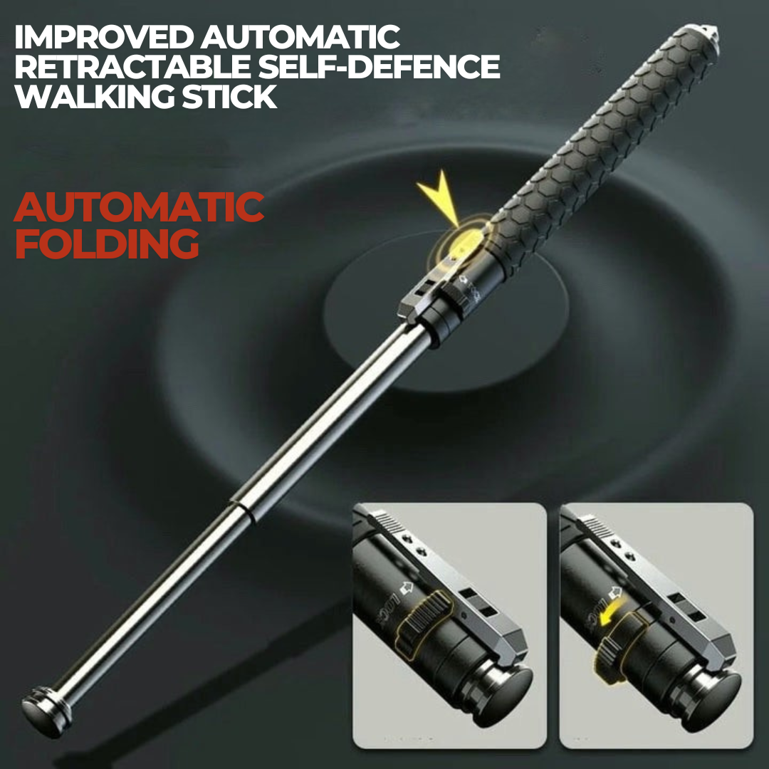 SusanSmith | Automatic Self-Defense Walking Stick | Lightweight, Anti-Slip Grip & Compact for Hiking and Urban Safety