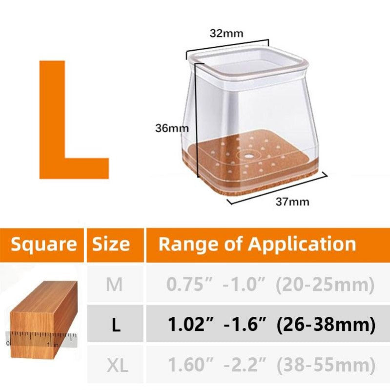 SusanSmith | Clear Silicone Chair Leg Caps with Integrated Felt Pads