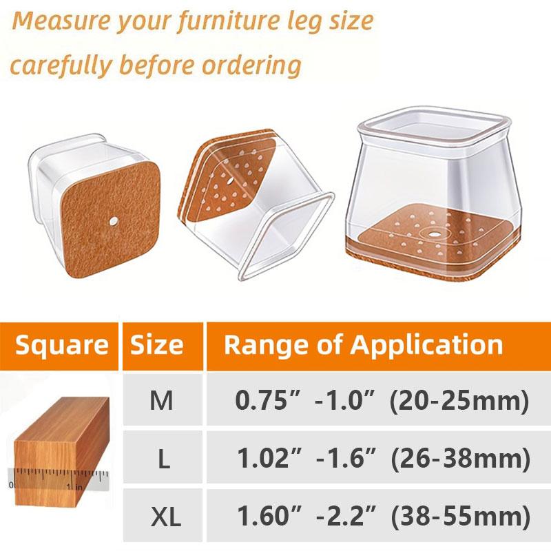 SusanSmith | Clear Silicone Chair Leg Caps with Integrated Felt Pads