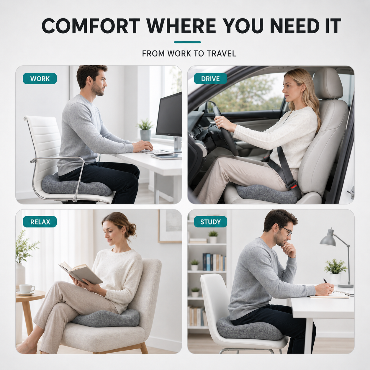 SusanSmith | CoccySoothe Orthopedic Contoured Seat Cushion