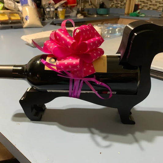 SusanSmith | Dachshund Wine Bottle Holder | Decorative Table Stand Made of Resin | Multiple Colors