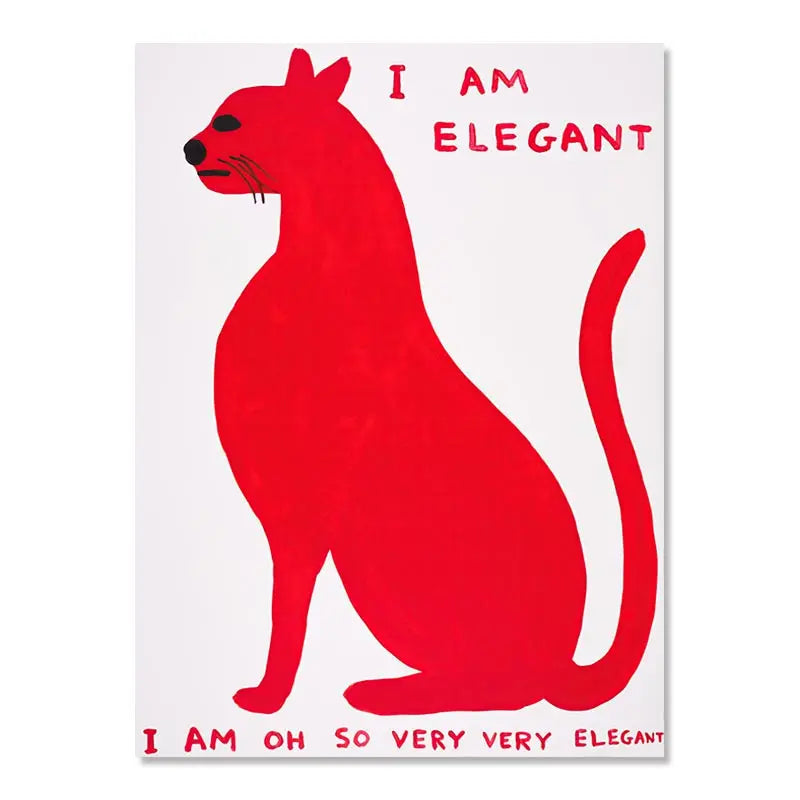SusanSmith | David Shrigley Rabbit Cat Wine Biscuit Train Wall Art Abstract Prints Canvas Painting Nordic Poster Pictures Living Room Decor