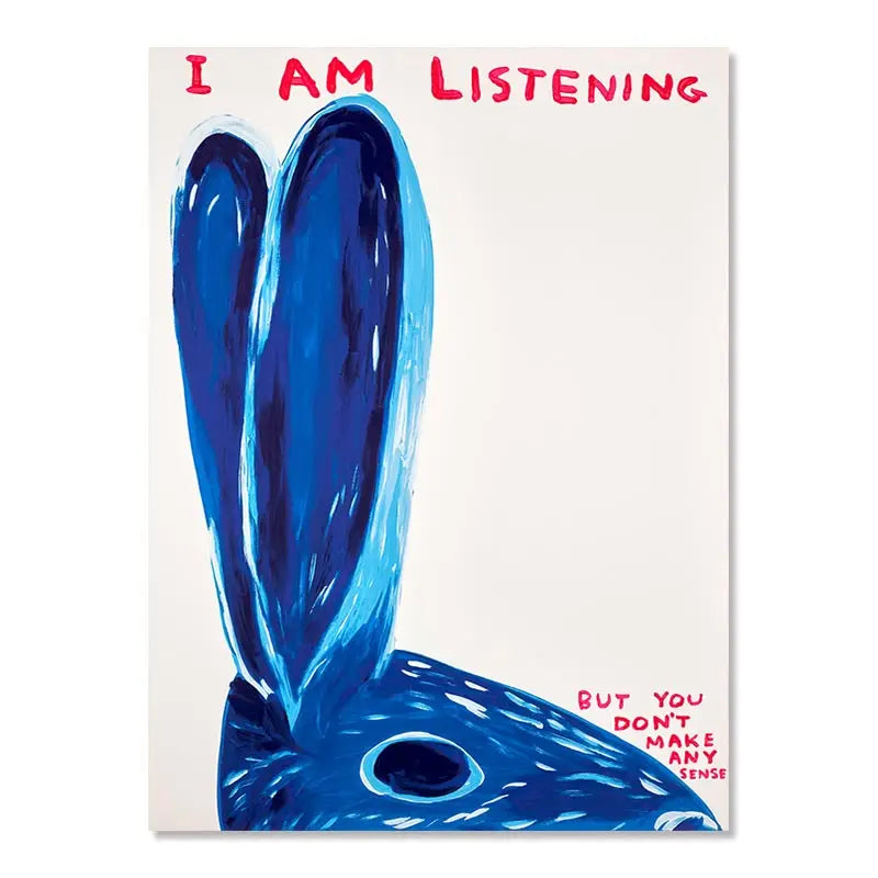 SusanSmith | David Shrigley Rabbit Cat Wine Biscuit Train Wall Art Abstract Prints Canvas Painting Nordic Poster Pictures Living Room Decor