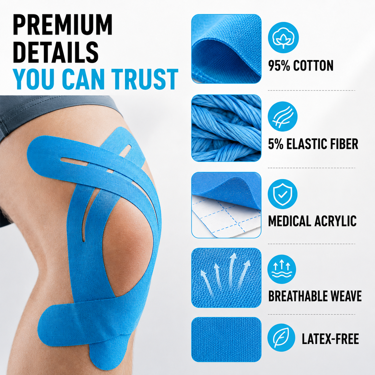 SusanSmith | Flexitape Elastic Breathable Kinesiology Knee Tape