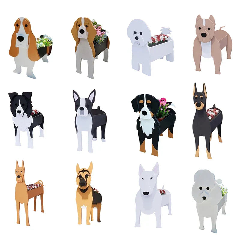 SusanSmith | Flower Pot - Pawsome - Dog Plant Container - Various Breeds