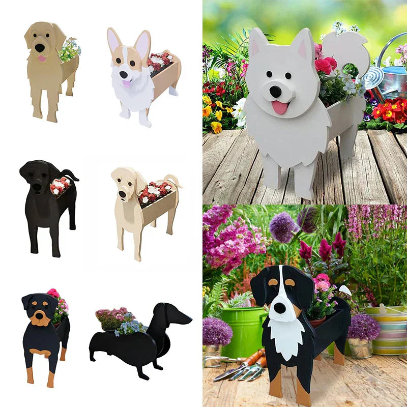 SusanSmith | Flower Pot - Pawsome - Dog Plant Container - Various Breeds