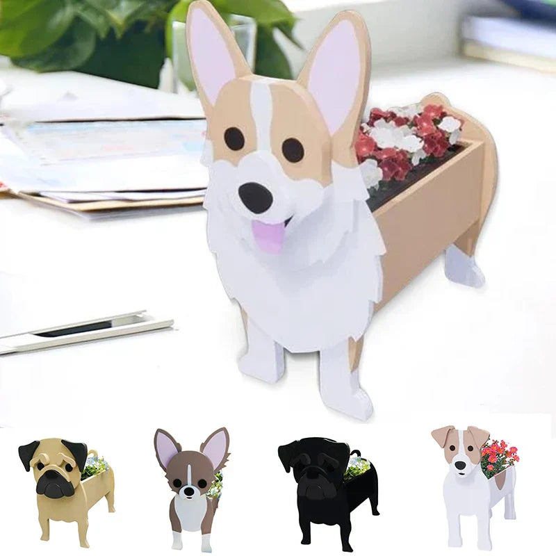 SusanSmith | Flower Pot - Pawsome - Dog Plant Container - Various Breeds