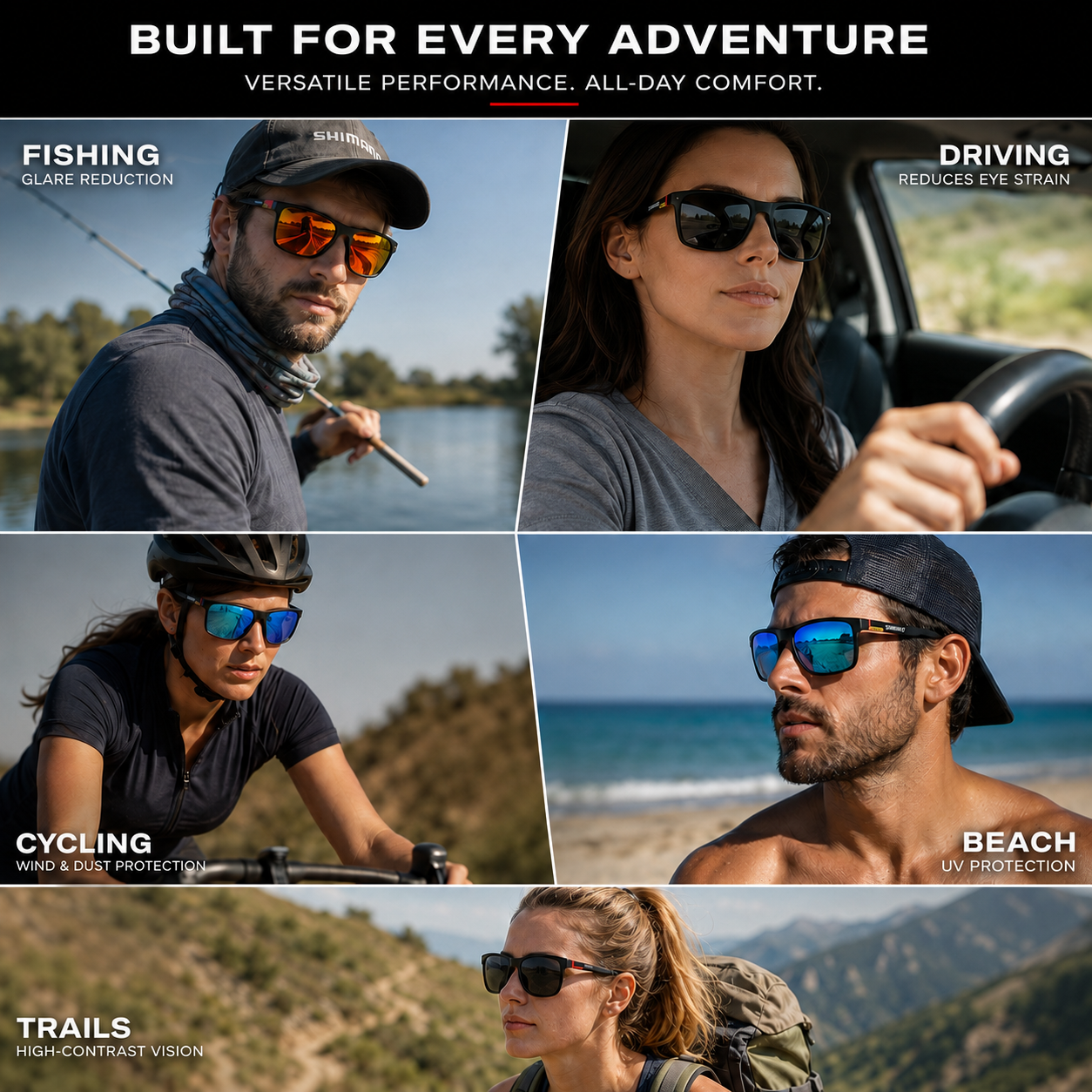 SusanSmith | Glarex Polarised Wraparound Outdoor Sunglasses