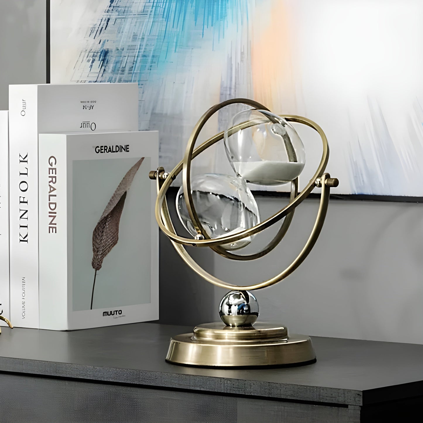 SusanSmith | GracefulTime Clock – Luxury Hourglass with Elegant Gold Frame & Timeless Design