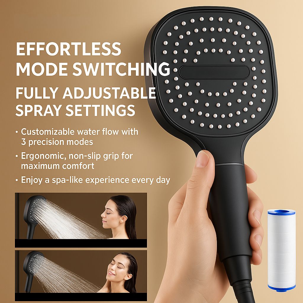 SusanSmith | High-Pressure Shower Head | Turbo-Boost Technology & Advanced Filtration for Healthier Skin and Hair
