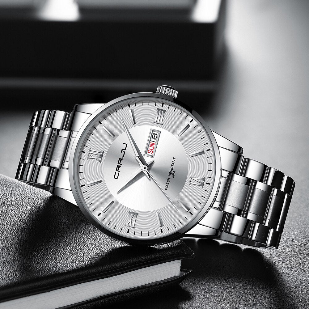 SusanSmith | Men's Luxury Waterproof Sports Watch – Stainless Steel Quartz Chronograph