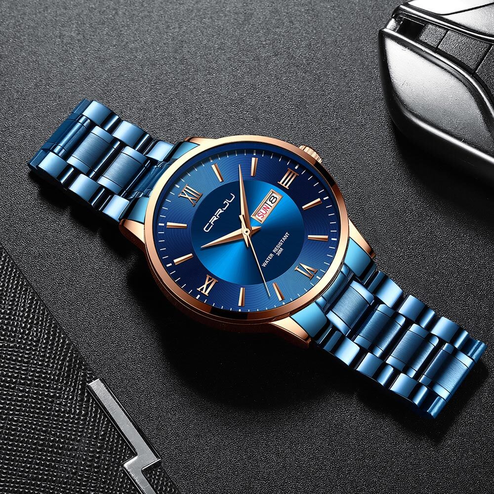 SusanSmith | Men's Luxury Waterproof Sports Watch – Stainless Steel Quartz Chronograph