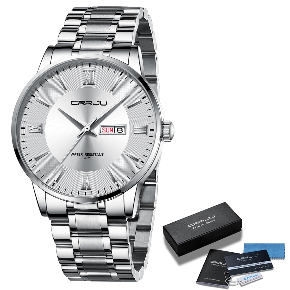 SusanSmith | Men's Luxury Waterproof Sports Watch – Stainless Steel Quartz Chronograph