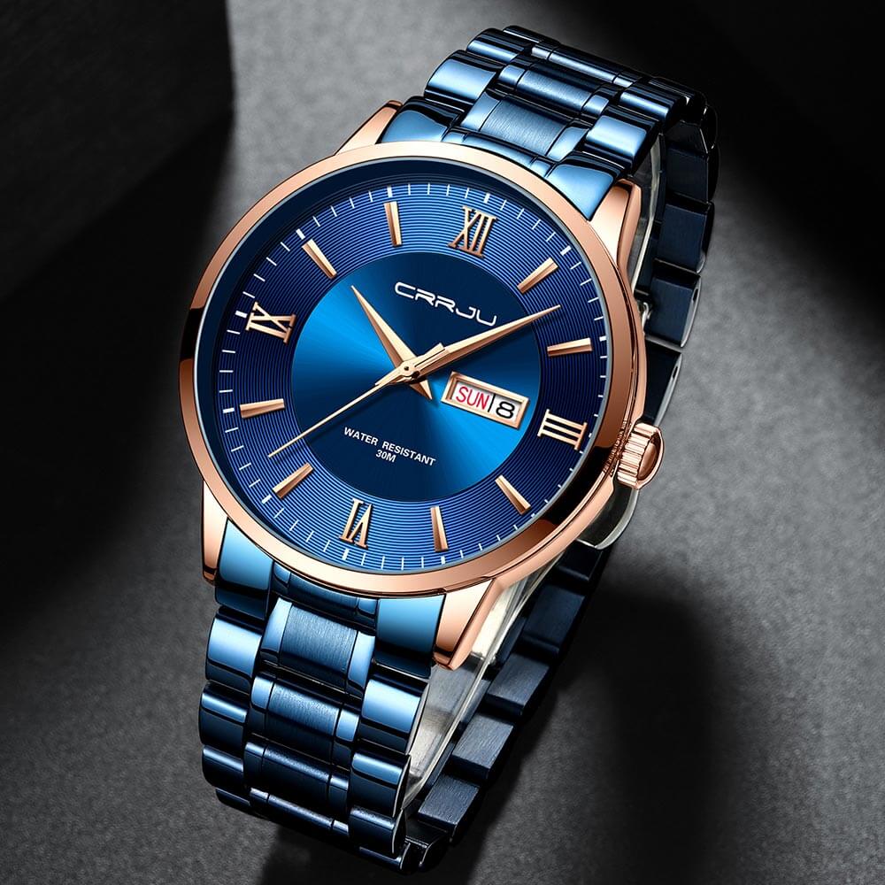 SusanSmith | Men's Luxury Waterproof Sports Watch – Stainless Steel Quartz Chronograph