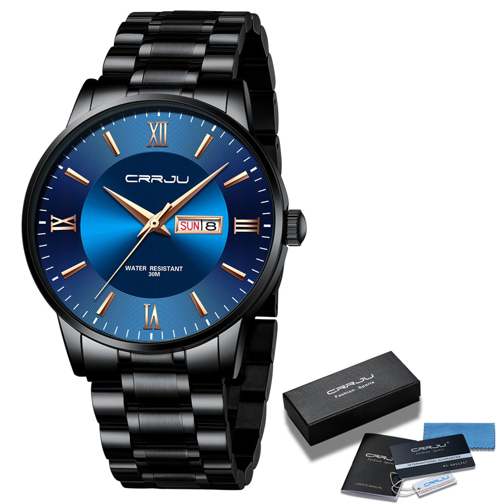 SusanSmith | Men's Luxury Waterproof Sports Watch – Stainless Steel Quartz Chronograph