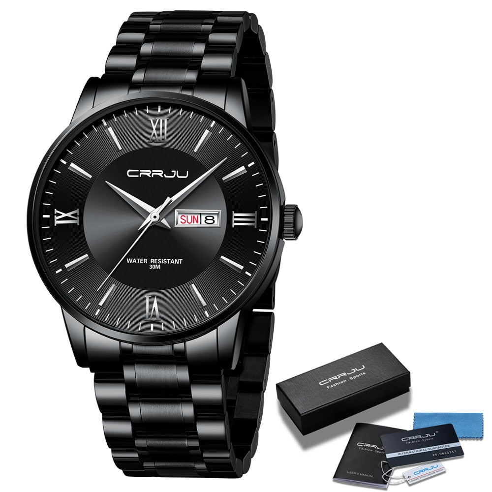 SusanSmith | Men's Luxury Waterproof Sports Watch – Stainless Steel Quartz Chronograph