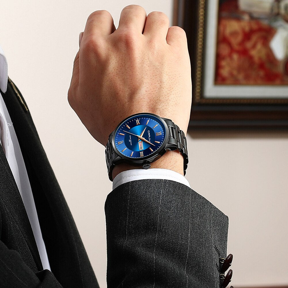 SusanSmith | Men's Luxury Waterproof Sports Watch – Stainless Steel Quartz Chronograph