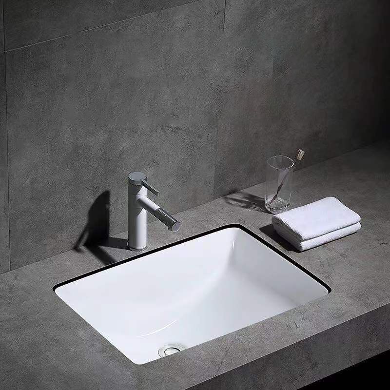 SusanSmith | Modern Under-Mount Sink Oval Porcelain with Pop-Up Drain Sink