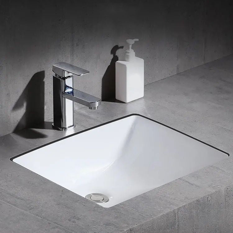 SusanSmith | Modern Under-Mount Sink Oval Porcelain with Pop-Up Drain Sink