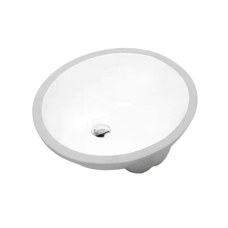 SusanSmith | Modern Under-Mount Sink Oval Porcelain with Pop-Up Drain Sink