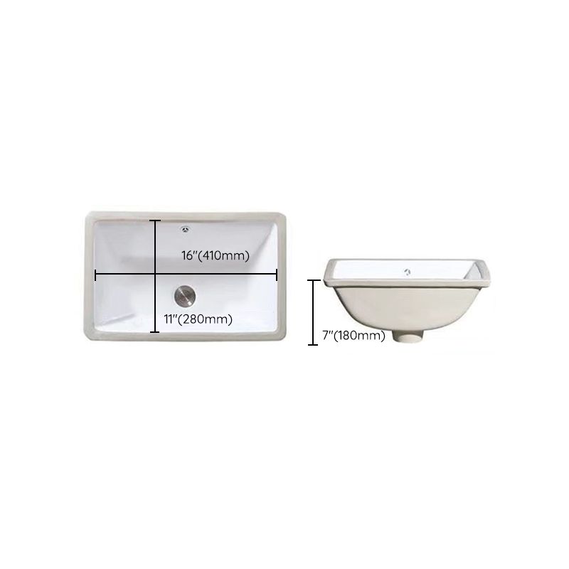 SusanSmith | Modern Under-Mount Sink Oval Porcelain with Pop-Up Drain Sink