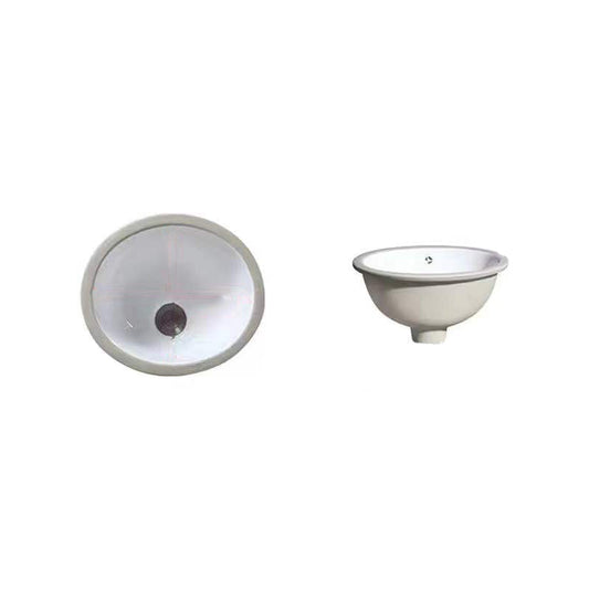 SusanSmith | Modern Under-Mount Sink Oval Porcelain with Pop-Up Drain Sink