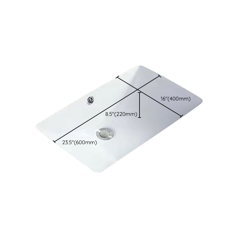 SusanSmith | Modern Under-Mount Sink Oval Porcelain with Pop-Up Drain Sink