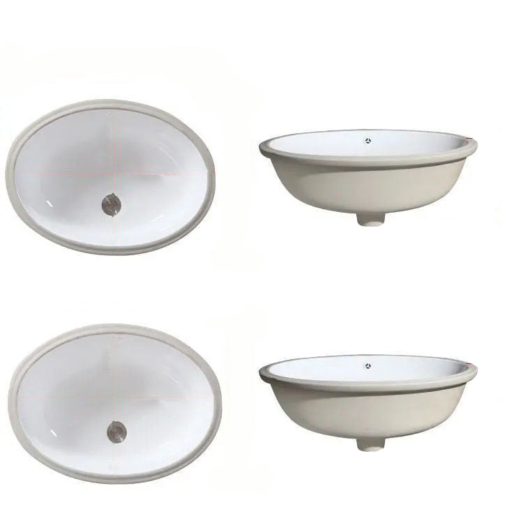 SusanSmith | Modern Under-Mount Sink Oval Porcelain with Pop-Up Drain Sink