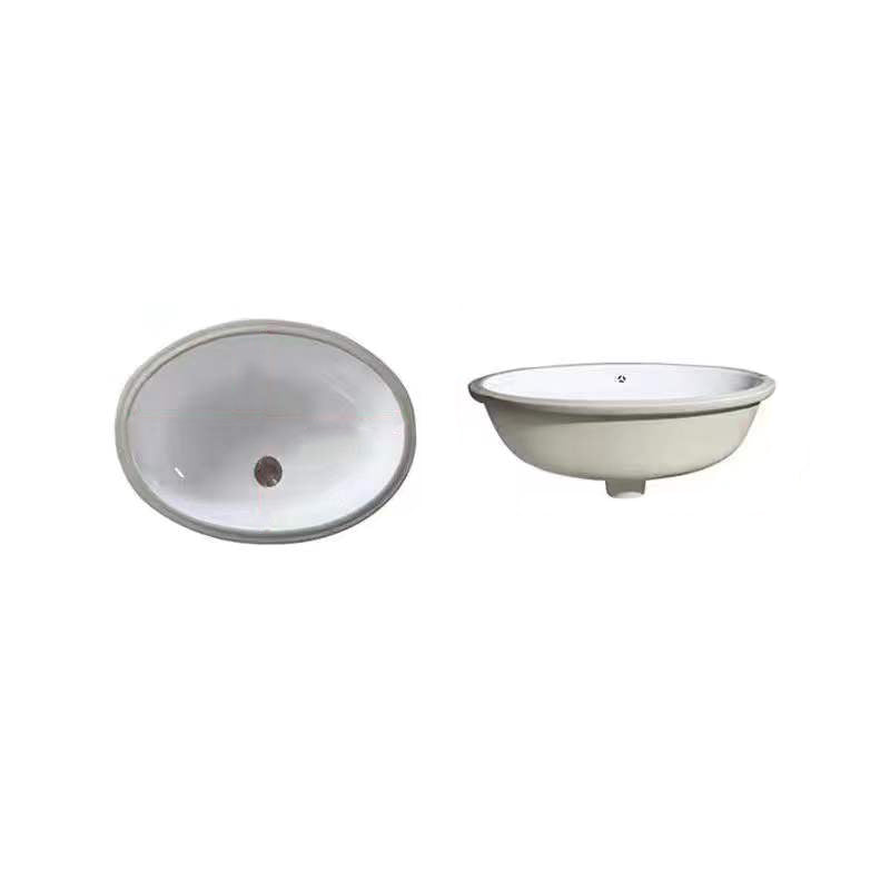 SusanSmith | Modern Under-Mount Sink Oval Porcelain with Pop-Up Drain Sink