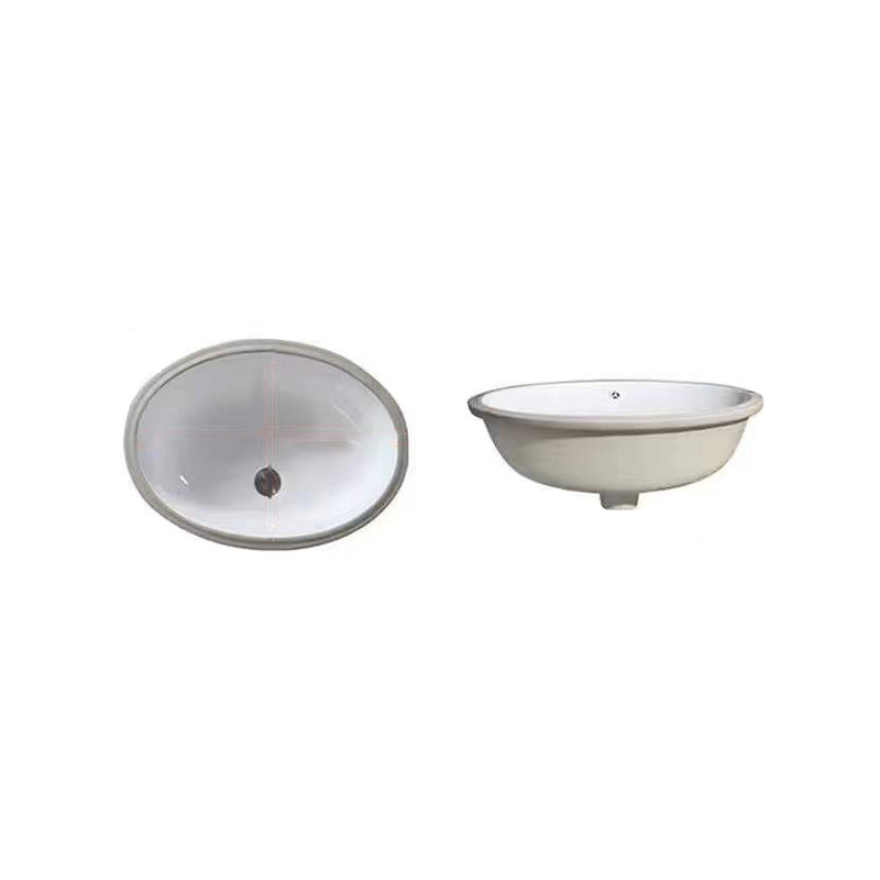 SusanSmith | Modern Under-Mount Sink Oval Porcelain with Pop-Up Drain Sink
