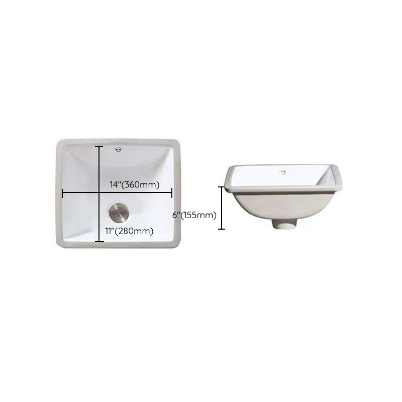 SusanSmith | Modern Under-Mount Sink Oval Porcelain with Pop-Up Drain Sink