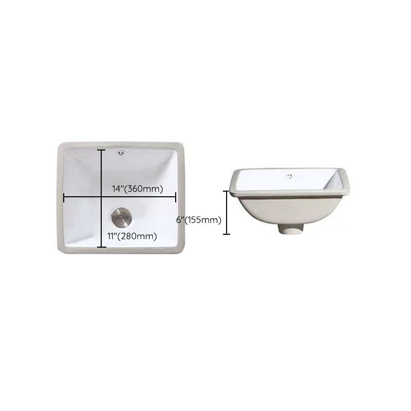 SusanSmith | Modern Under-Mount Sink Oval Porcelain with Pop-Up Drain Sink