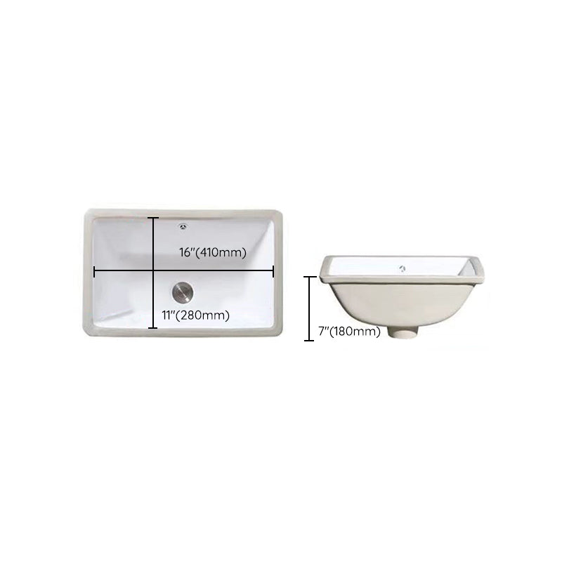 SusanSmith | Modern Under-Mount Sink Oval Porcelain with Pop-Up Drain Sink