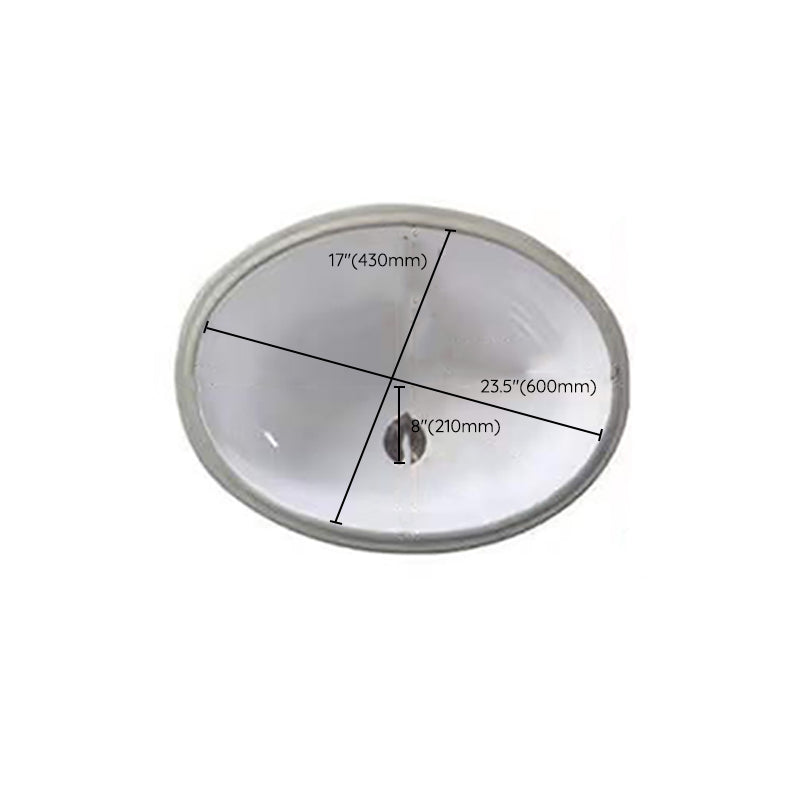 SusanSmith | Modern Under-Mount Sink Oval Porcelain with Pop-Up Drain Sink