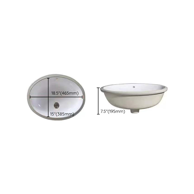 SusanSmith | Modern Under-Mount Sink Oval Porcelain with Pop-Up Drain Sink
